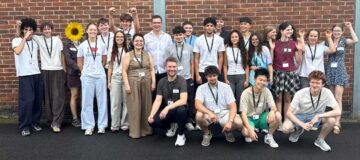 Group photo of the advanced maths class during their visit to Schulz & Sohn.